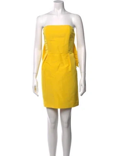 Pre-owned Alexia Maria Silk Mini Dress In Yellow