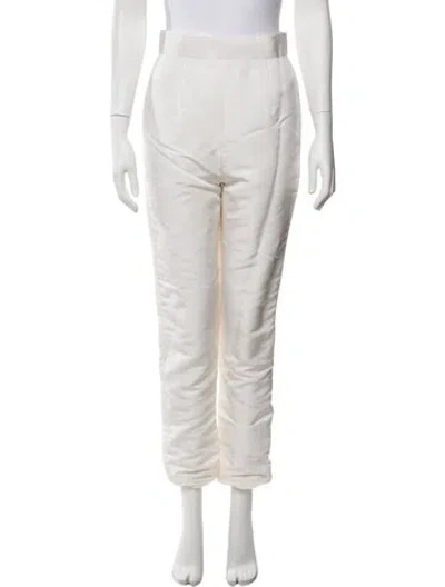Pre-owned Alexia Maria Silk Straight Leg Pants In White