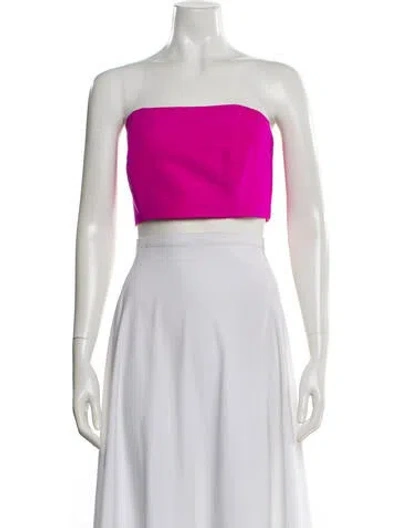 Pre-owned Alexia Maria Silk Strapless Crop Top In Pink
