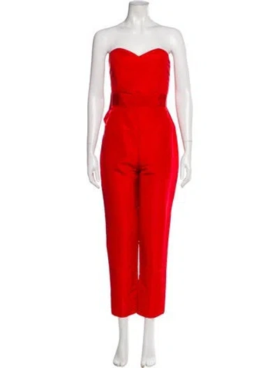 Pre-owned Alexia Maria Silk Strapless Jumpsuit In Pink