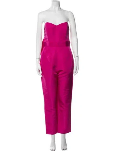 Pre-owned Alexia Maria Silk Strapless Jumpsuit W/ Tags In Pink