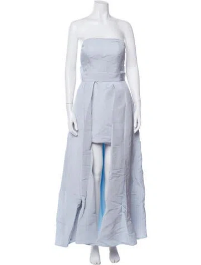 Pre-owned Alexia Maria Silk Striped Dress Set In Blue