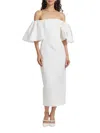 Alexia Maria Women's Andrea Bow-embellished Silk Midi-dress In White