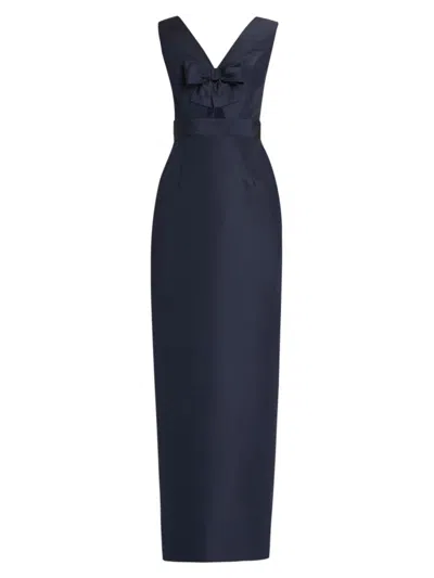 Alexia Maria Women's Claire Silk Sleeveless Column Gown In Navy