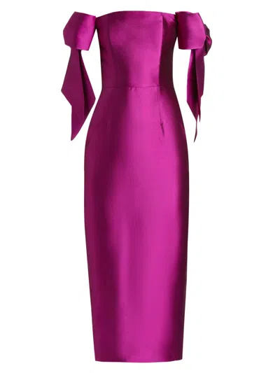 Alexia Maria Women's Isabella Bow Midi-dress In Purple