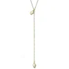 Alexie Of Athens Women's Blue Delphi Cross Pearl Lariat