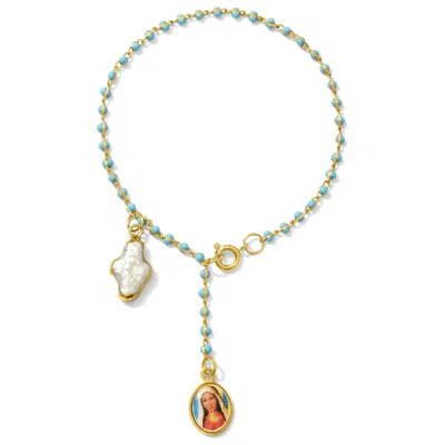 Alexie Of Athens Women's Blue Madonna Di Mare Bead Bracelet