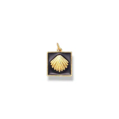 Alexie Of Athens Women's Gold / Black Vintage Enamel Seashell Charm
