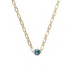 Alexie Of Athens Women's Gold / Blue Evil Eye Bead Chain Necklace In Gold
