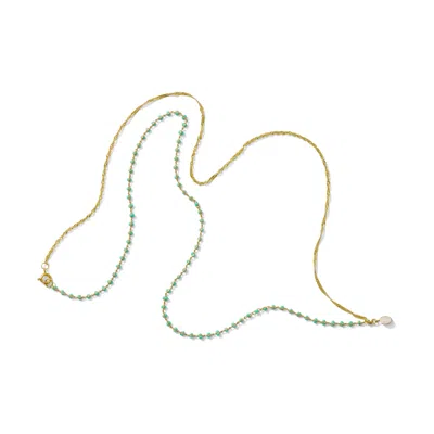 Alexie Of Athens Women's Gold / Blue Isla Reversible Turquoise Belly Chain