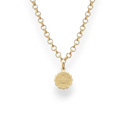 Alexie Of Athens Women's Gold Cancer Zodiac Mini Medallion Chain Necklace