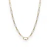 Alexie Of Athens Women's Gold Flat Link Charm Chain Necklace