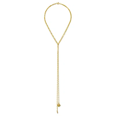 Alexie Of Athens Women's Gold Fortuna Tie Lariat