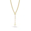Alexie Of Athens Women's Gold Gaia Drop Duo Charm Chain Necklace