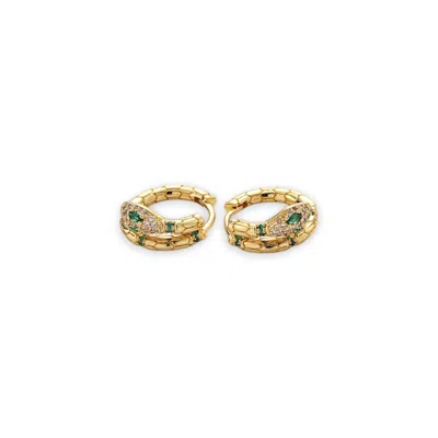 Alexie Of Athens Women's Gold / Green Serpentine Wisdom Hoops