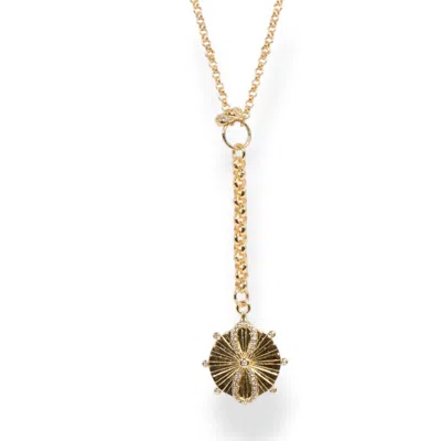 Alexie Of Athens Women's Gold Karma Coin Medallion Lariat Drop Necklace