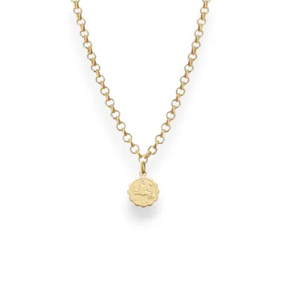 Alexie Of Athens Women's Gold Leo Zodiac Mini Medallion Chain Necklace