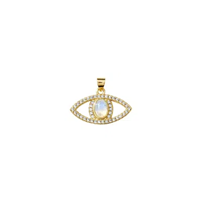 Alexie Of Athens Women's Gold Majestic Opal Pave Evil Eye Charm