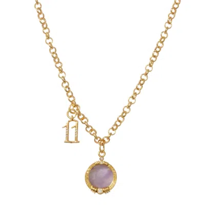 Alexie Of Athens Women's Gold Manifest 11 Amethyst Rolo Chain