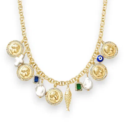 Alexie Of Athens Women's Gold Odyssey Coin Charm Necklace