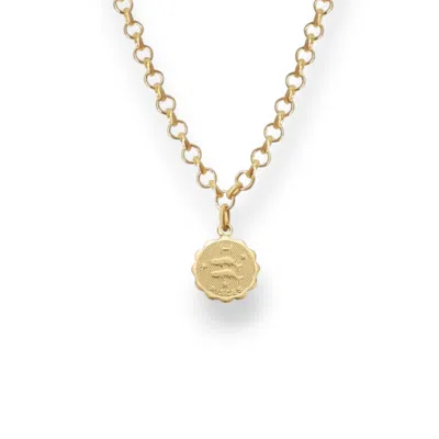 Alexie Of Athens Women's Gold Pisces Zodiac Mini Medallion Chain Necklace
