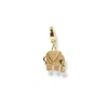 Alexie Of Athens Women's Gold Prosperity Elephant Clip On Charm