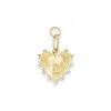 Alexie Of Athens Women's Gold Radiate Pave Initial Heart Charm
