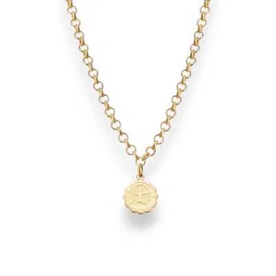 Alexie Of Athens Women's Gold Sagittarius Zodiac Mini Medallion Chain Necklace