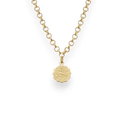 Alexie Of Athens Women's Gold Scorpio Zodiac Mini Medallion Chain Necklace