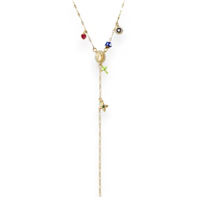 Alexie Of Athens Women's Gold Selene Amulet Rosary Lariat