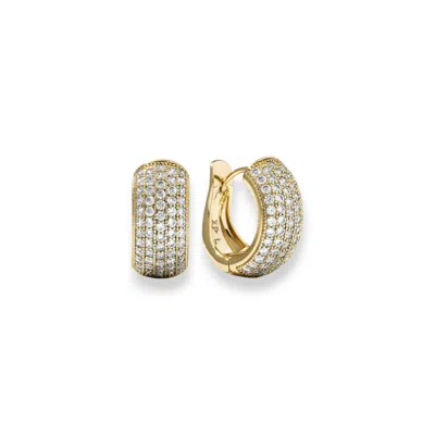 Alexie Of Athens Women's Gold Thea Chunky Pave Huggies
