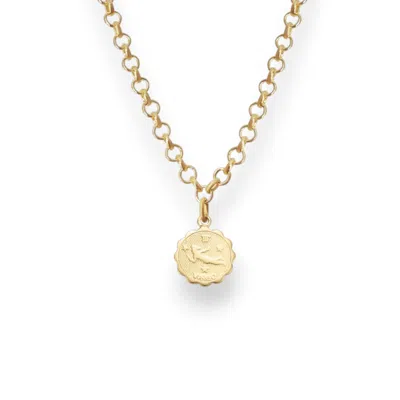 Alexie Of Athens Women's Gold Virgo Zodiac Mini Medallion Chain Necklace