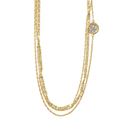 Alexie Of Athens Women's Gold Yiayia Long Triple Chain Necklace