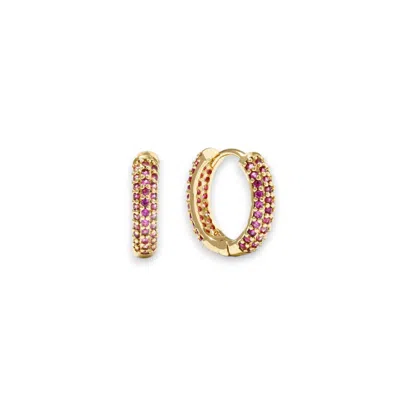 Alexie Of Athens Women's Pink / Purple Celeste Pave Huggies