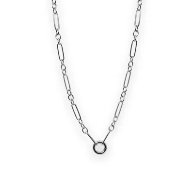 Alexie Of Athens Women's Silver Tria Mixed Link Paperclip Charm Chain