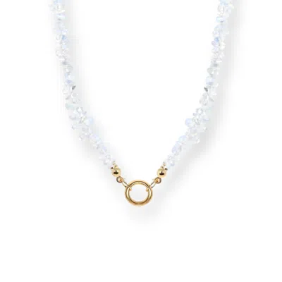 Alexie Of Athens Women's White Opa Charm Chain Necklace