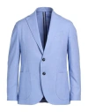 Alexingh Man Blazer Light Blue Size 44 Polyester, Viscose, Elastane In Blue