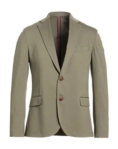 Alexingh Man Blazer Military Green Size 44 Cotton, Polyamide, Elastane