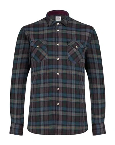 Alexingh Man Shirt Grey Size 16 Cotton In Blue