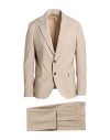 Alexingh Man Suit Beige Size 46 Wool, Polyester, Elastane In Brown