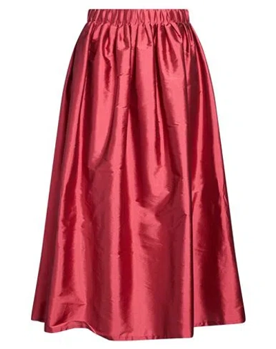 Alexingh Woman Midi Skirt Brick Size 6 Polyester In Red