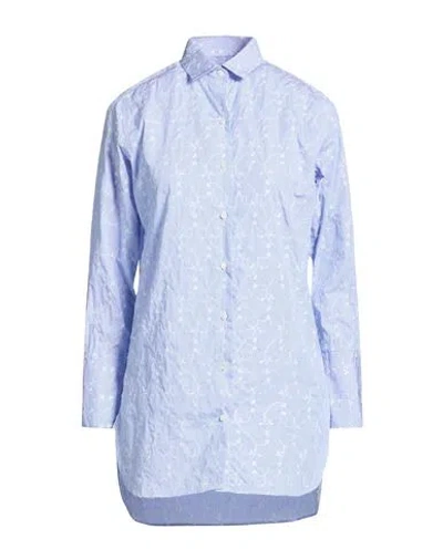 Alexingh Woman Shirt Azure Size 6 Cotton In Blue