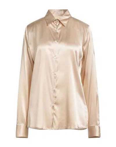 Alexingh Woman Shirt Beige Size 8 Silk In Neutral