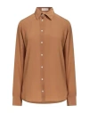 Alexingh Woman Shirt Camel Size 2 Silk In Sand