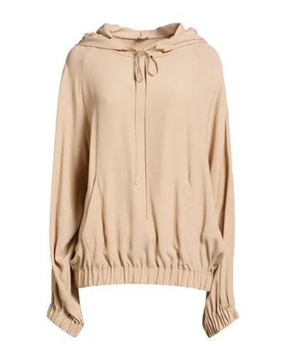 Alexingh Woman Top Beige Size 6 Silk, Acetate