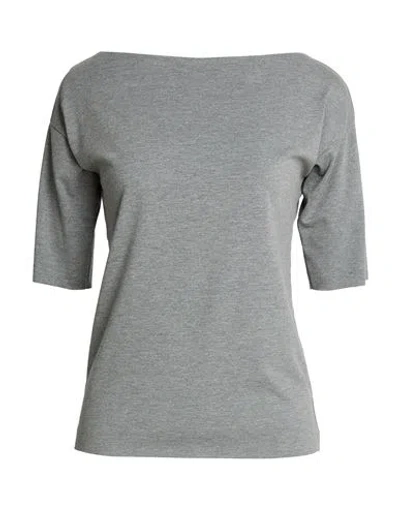 Alexingh Woman T-shirt Grey Size M Cotton, Elastane