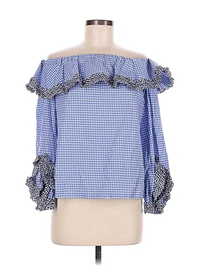 Pre-owned Alexis 3/4 Sleeve Blouse In Blue