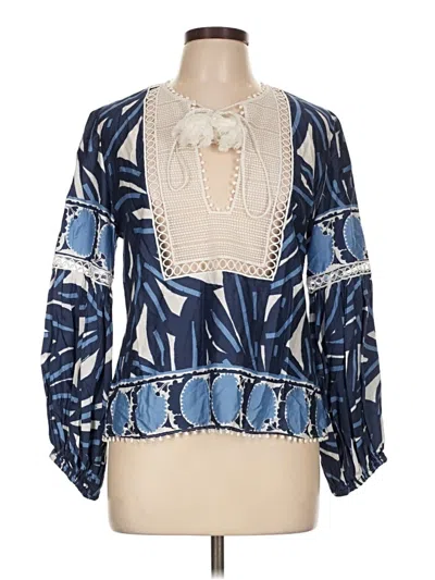 Pre-owned Alexis 3/4 Sleeve Blouse In Blue