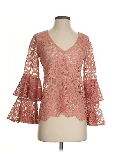 Pre-owned Alexis 3/4 Sleeve Blouse In Orange