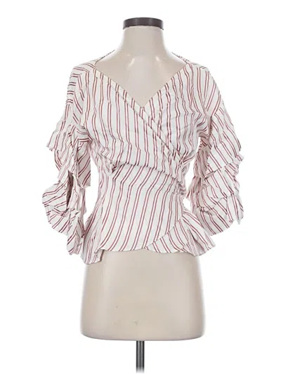 Pre-owned Alexis 3/4 Sleeve Blouse In Red